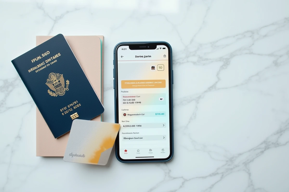 Pièce d'identité et passeport posés à côté d'un smartphone affichant une interface de vérification KYC pour Mangopay
